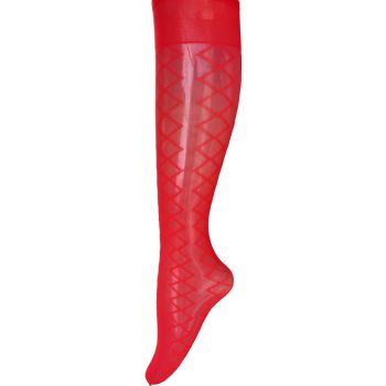ДАМСКИ 3/4 Фигурални чорапи с плътност 20 Den - червени