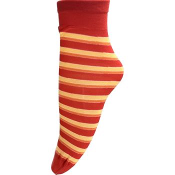 ДАМСКИ къси Фигурални чорапи, 40 Den - червени на рингели