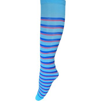 ДАМСКИ 3/4 Фигурални чорапи с плътност 20 Den - сини на рингели