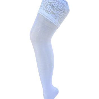 Силиконови чорапи с дантела бели 20DEN, фигура 1 А1