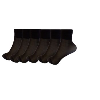 КОМПЛЕКТ от Къси ЛИКРОВИ чорапи, 6 ЧИФТА 20 Den в черен цвят