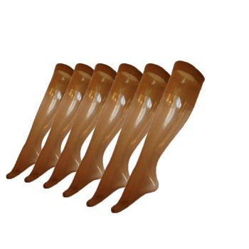 Комплект от 6 чифта 3/4 Ликрови Чорапи 20 Den - тъмен карамел