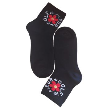 Черни пролетни дамски чорапи от мерсеризиран памук