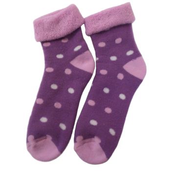 Детски ТЕРМО чорапки - лилави с точки