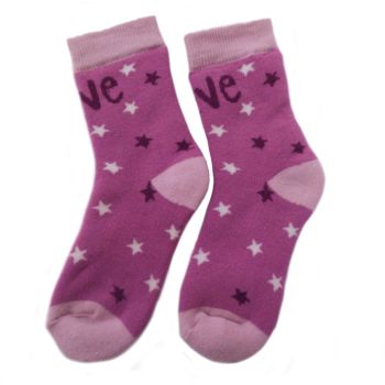 Детски ТЕРМО чорапки в лилав цвят на звездички