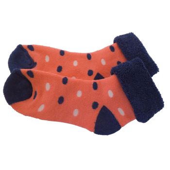 Детски ТЕРМО чорапки от пениран памук - розови с точки