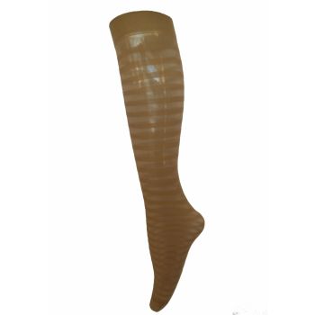 ДАМСКИ 3/4 Фигурални чорапи 20 Den - бежови на рингели