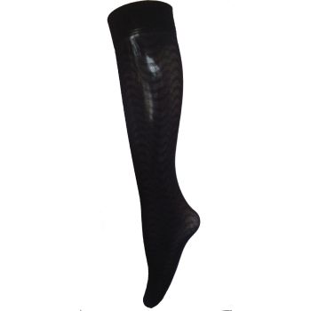 ДАМСКИ 3/4 фигурални чорапи 40 Den черни на цвят с вълнообразни линии