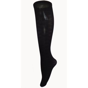 ДАМСКИ  Фигурални 3/4 чорапи с плътност 40 Den - черни с ленти на зиг-заг
