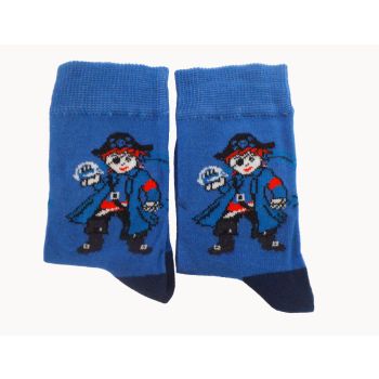 Детски Памучни Пенирани чорапи - тъмно сини пирати