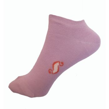ДАМСКИ Чорапи от Бамбук тип "терлик" в лилав цвят  и флорален мотив