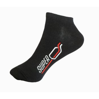 Черни ДАМСКИ  чорапи за маратонки с надпис "SUPER"