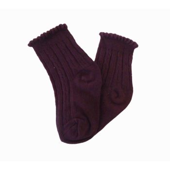 Детски Пенирани  Памучни чорапки в тъмно лилав цвят