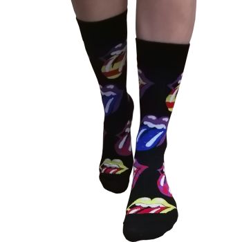 Комплект от 2 чифта дамски чорапи за настроение, Устни