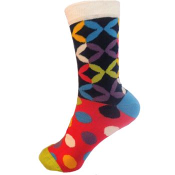 ДАМСКИ  Чорапи от Пениран памук - розови с точки