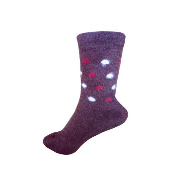 Дамски пухкави чорапи от мека ангорска вълна - кафяви