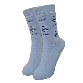 Дамски термо чорапи от пениран памук, сини
