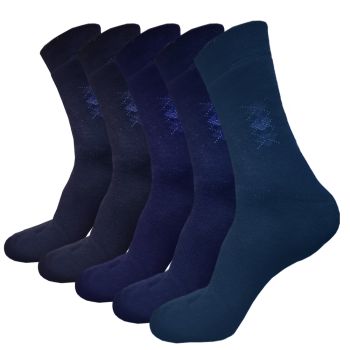 Комплект мъжки термо чорапи от пениран памук, 5 чифта, Многоцветен