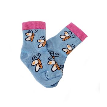 Сини детски Пенирани Чорапки с пеперуди