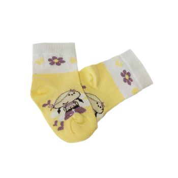 Жълти Пенирани Чорапки с момиченце