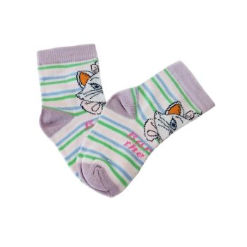 Лилави Пенирани детски Чорапки с котенце