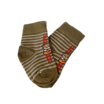 Кафяви Пенирани Чорапки с меченце на райета