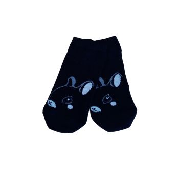 ДЕТСКИ Чорапки в черен цвят от пениран памук със зайче