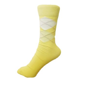 ДАМСКИ  чорап от пениран памук в лимонено жълт цвят