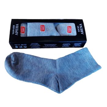 Светло сиви МЪЖКИ  чорапи от мерсеризиран памук 5бр. 