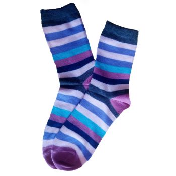 ДЕТСКИ Чорапи от пениран памук с разноцветни ленти