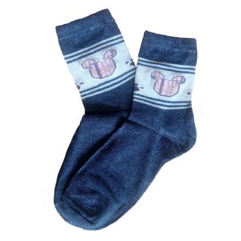 ДЕТСКИ Чорапи за момиче от Пениран памук - сиви с лапички