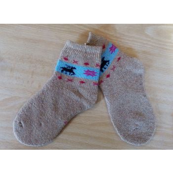 Детски чорапи Ангора - бежови с еленчета 