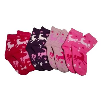 Детски термо чорапи от пениран памук със звезди и конче
