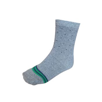 МЪЖКИ чорапи от мерсеризиран памук с десен на точки, светло сив със зелено рае