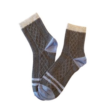 МЪЖКИ  чорапи от мерсеризиран памук, сиви, плетена шарка