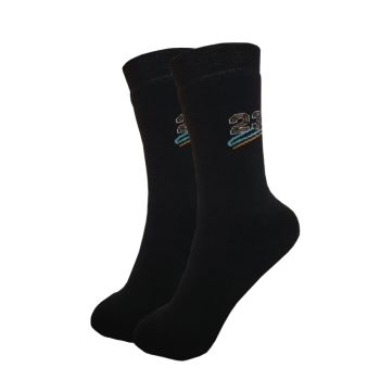 Дамски термо чорапи от пениран памук, черни с надпис 23