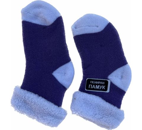 Детски термо чорапки от пениран памук, лилави