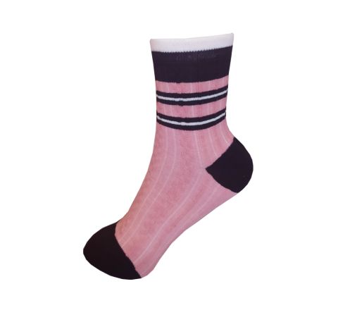 Дамски шарени чорапи, Розов/черен