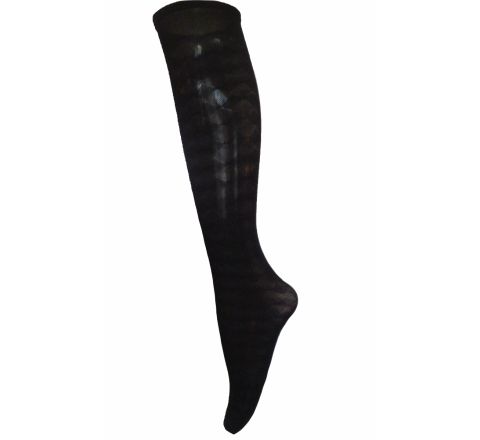 3/4 Фигурални чорапи с плътност 40 Den - черни на ромбове
