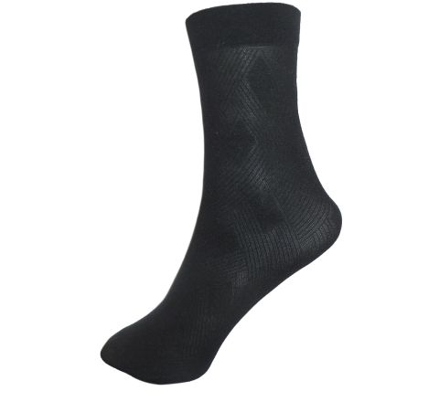 Къси фигурални чорапи 40 Den - черни с геометрични фигури