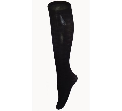 Дамски Фигурални 3/4 чорапи с плътност 40 Den - черни с ленти на зиг-заг