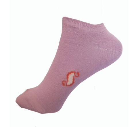 Дамски Чорапи от Бамбук тип "терлик" в лилав цвят  и флорален мотив