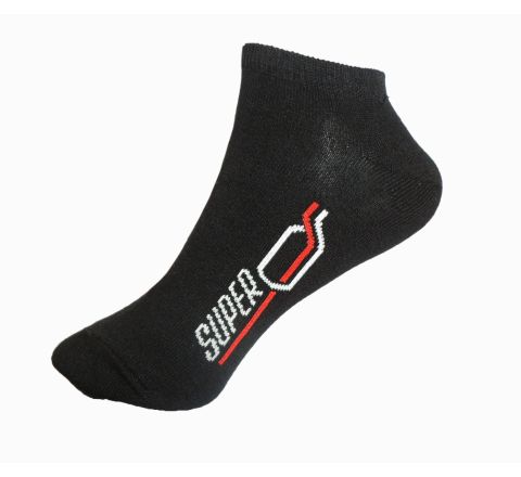 Черни дамски чорапи за маратонки с надпис "SUPER"