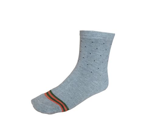 Мъжки чорапи от мерсеризиран памук с десен на точки, светло сив