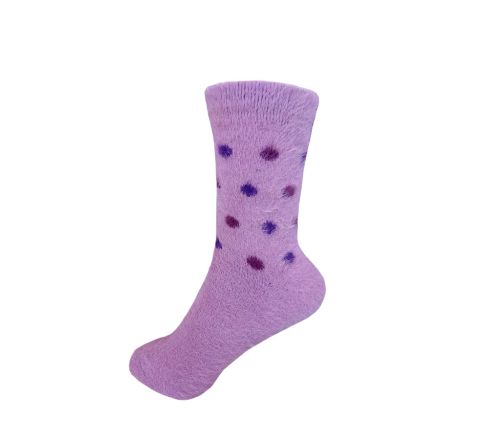 Дамски пухкави чорапи от мека ангорска вълна - пепел от рози