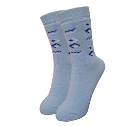 Дамски термо чорапи от пениран памук, сини