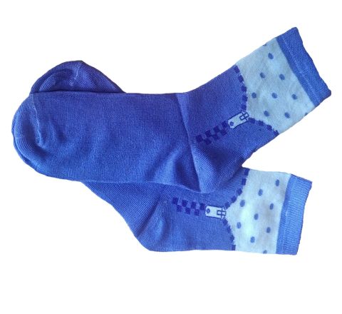 Лилави детски чорапи с декорация "Цип"
