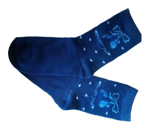 Детски чорапки от пениран памук "Beautiful"в син цвят
