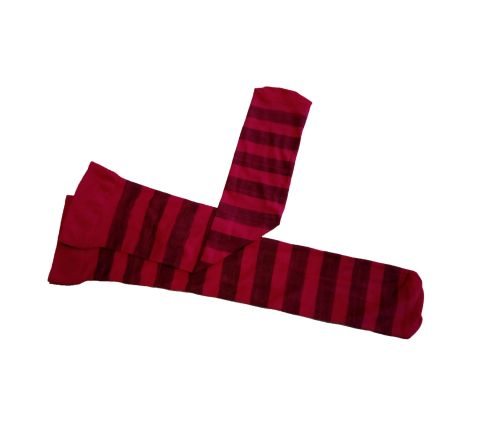 7/8 дълги чорапи 80 Den в червен цвят на меланжови ленти