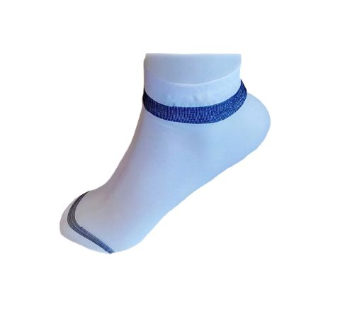Дамски къси  фигурални чорапи 20 Den с ликра в бял цвят 